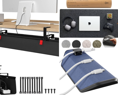 WFH Desk Setup Essentials to Eliminate Distractions & Desk Clutter cover photo collage