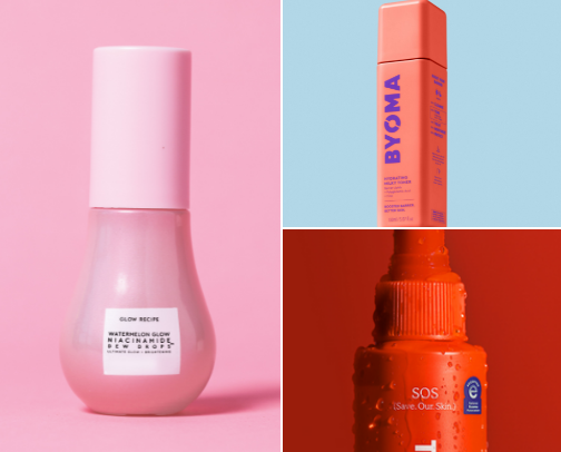 Night time skin care cover photo collage