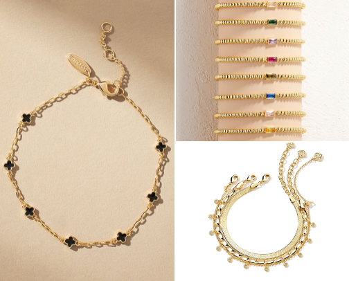 Everyday gold bracelets cover photo collage
