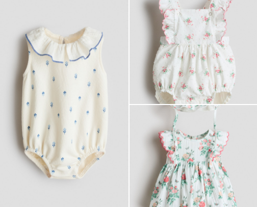 Summer baby clothes cover photo collage