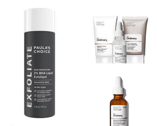 Acne-prone skin products cover photo collage