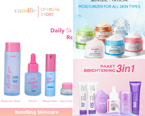 shopee skincare cover photo collage