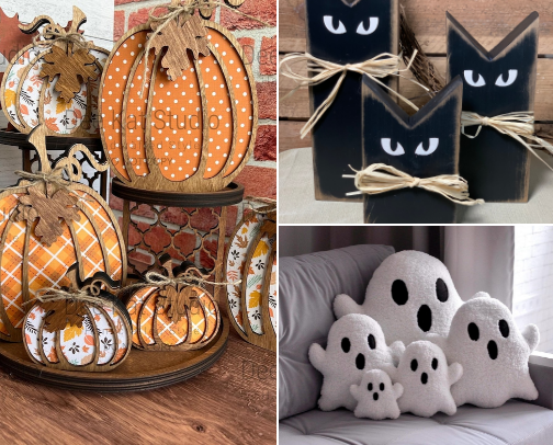 Cute Halloween and Autumn Holiday Decor cover photo collage