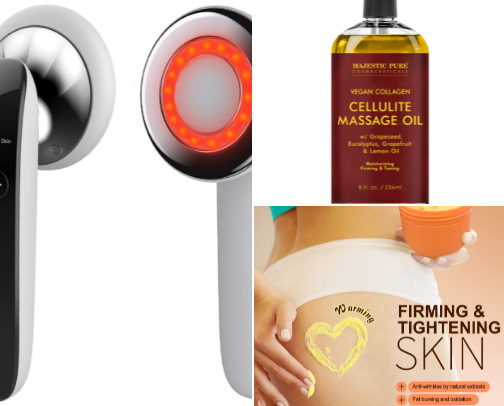 Anti-cellulite products cover photo collage