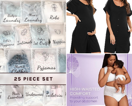 Hospital Bag Essentials for Labour and Delivery (What to Pack for Mum & Baby) cover photo collage