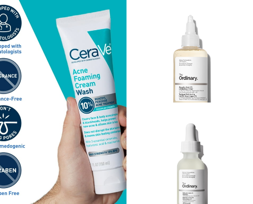 My Morning Skincare Routine for Acne-Prone Skin cover photo collage
