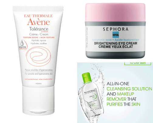 Sensitive skin products cover photo collage