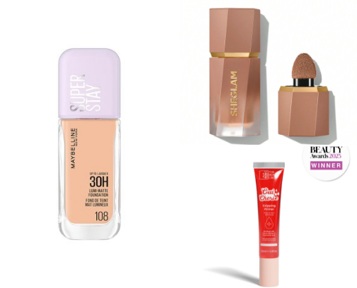 Makeup routine products 💄 cover photo collage