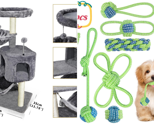 Everything for Your Furry Pets: Pet Essentials, Toys & Must-Haves cover photo collage