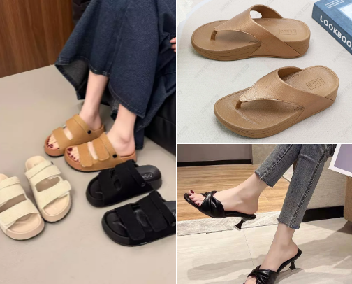 "Step into Comfort and Style: Footwear Designed for the Modern Woman." cover photo collage