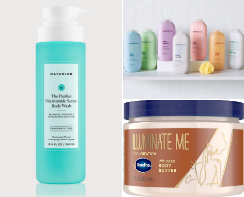 Blemish free and soft skin! Body Wash, Body Moisturizer and Body Care! cover photo collage
