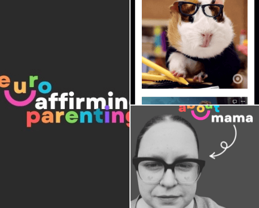 Neuro Affirming Parenting by day (and night) cover photo collage
