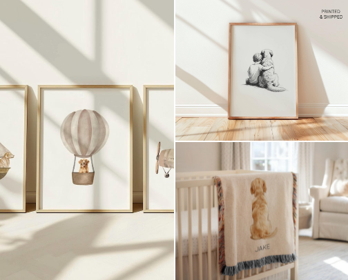 Golden Retriever Theme Nursery cover photo collage