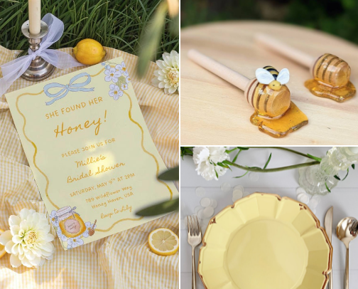 she found her honey! (Bridal shower theme) cover photo collage