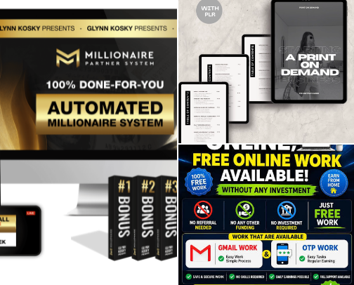 Work from home & earn money 💸 cover photo collage