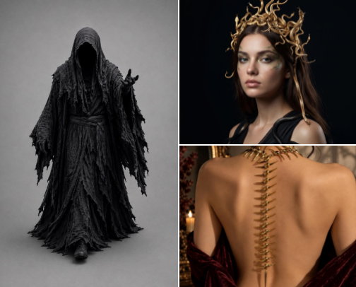 October Dress-Up: Spooky Costumes, Comfy Autumn Sweaters & Eerie Jewelry cover photo collage