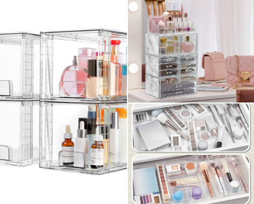Stop Digging Through Clutter: 15 Brilliant Makeup Storage Solutions for Every Vanity Size cover photo collage