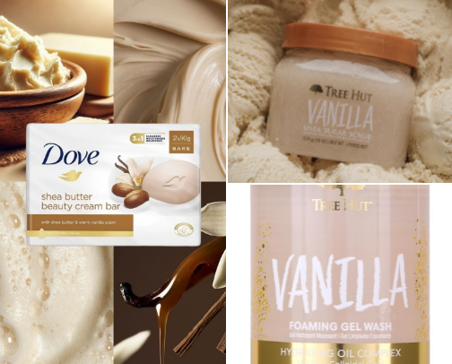 Warm and cozy vanilla shower routine✨🧁🍪🍯🍫 cover photo collage
