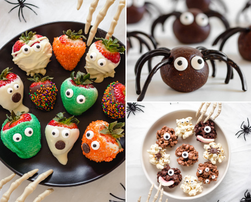 “Tricks in Every Treat. Spooks in Every Bite.” cover photo collage