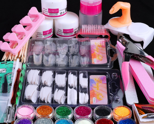 Nail tech items cover photo collage