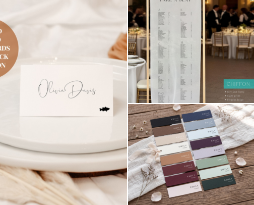 Wedding Day Signage and Stationery cover photo collage