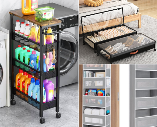 Clever storage & organization finds for small spaces cover photo collage