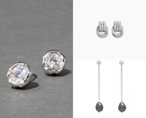 Affordable Luxury Silver Earrings Under $200 cover photo collage