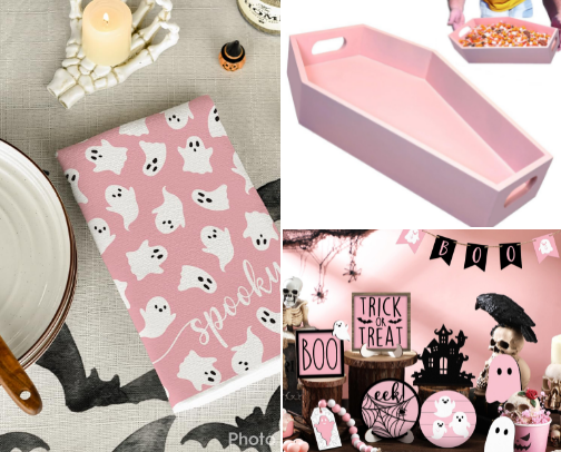 Pink Halloween cover photo collage