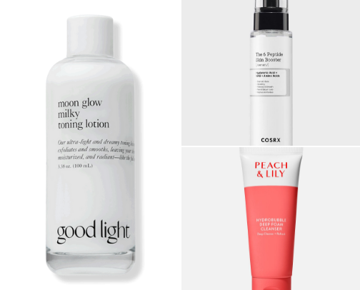 skincare that leaves you ✨glowing✨ cover photo collage
