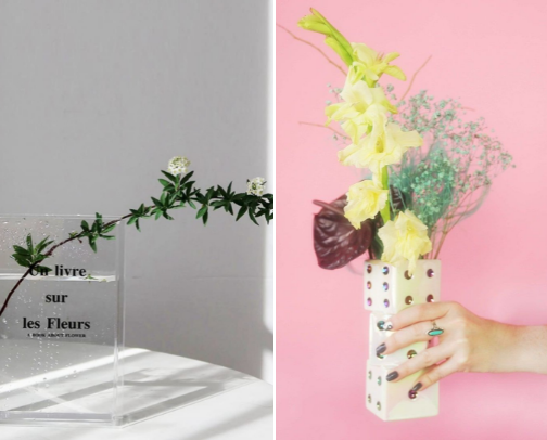 Unique flower vases cover photo collage