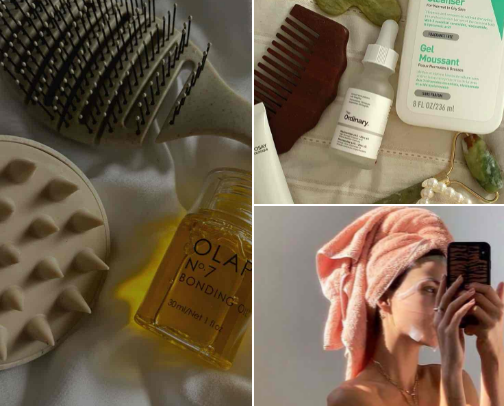 skin & hair care🫧💆🏻‍♀️🧖🏻‍♀️ cover photo collage