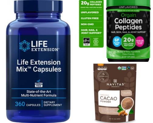 My favorite Vitamins, supplements and supplemental food products. Also an at home food intolerance test and supplement website! cover photo collage