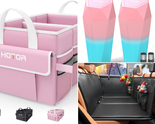 car accessories (amazon) cover photo collage