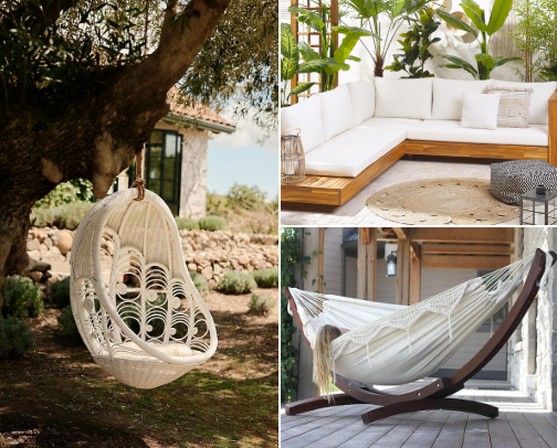 Outdoor décor: creating a stylish outdoor space cover photo collage