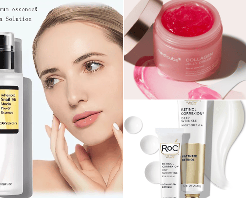 Night time skin care 🫧✨ cover photo collage