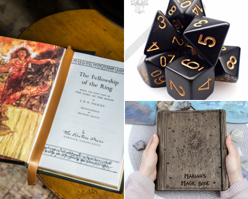 For the Lore-Lover, the Dice-Roller, the Cozy Chaos Gremlin cover photo collage