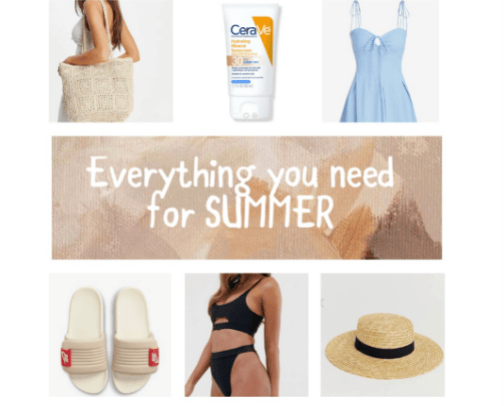 Everything you need for SUMMER ☀️👙🕶 cover photo collage