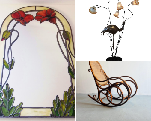 Art Nouveau Home Decor & Furniture Treasures to Enchant Your Space cover photo collage