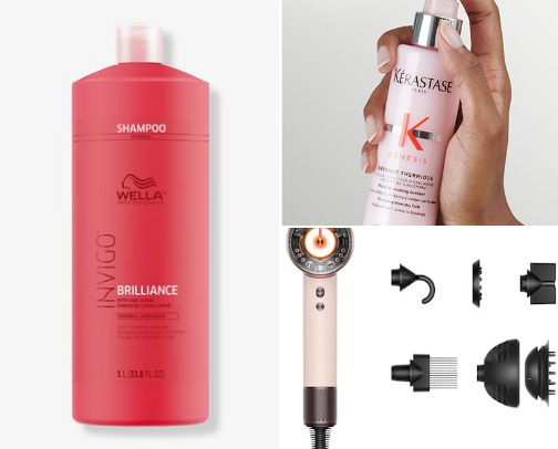 Favorite hair products and tools cover photo collage