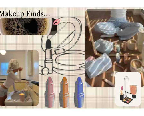 What you’ll find in a trendy girl’s makeup bag cover photo collage