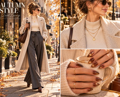 Chic Autumn Layering: Tailored Coat & Palazzo Pants Edit cover photo collage