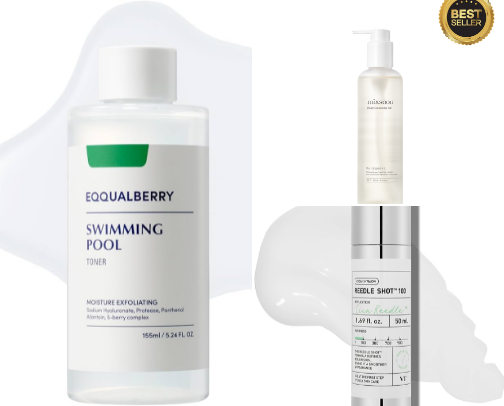 Korean skincare products I use ! cover photo collage