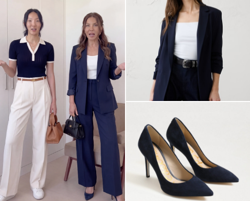 navy blue + white = super polished cover photo collage