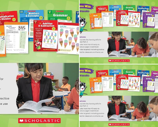 Save & Read - Scholastic Success with Grammar Grade 2 Workbook essentials for young writers cover photo collage