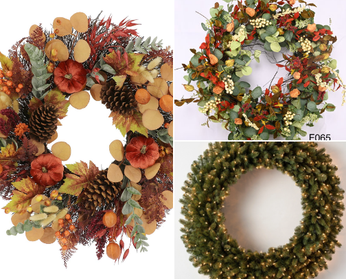 Seasonal & Front Door Wreaths cover photo collage