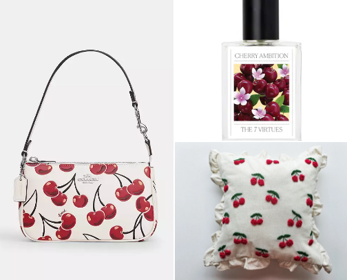 Cute cherry items cover photo collage