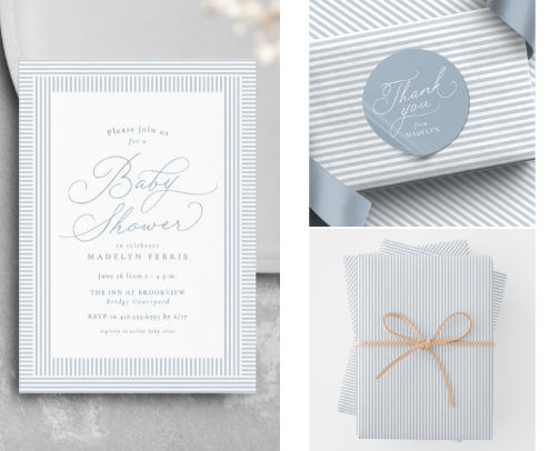 Preppy Baby Shower cover photo collage