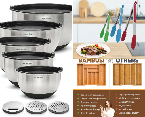 Kitchen tools cover photo collage