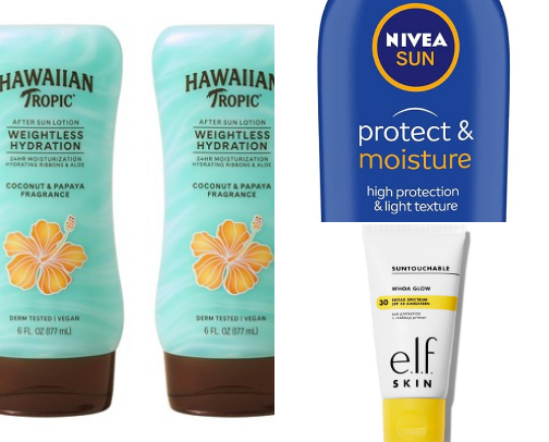 Summer Tanning Products cover photo collage