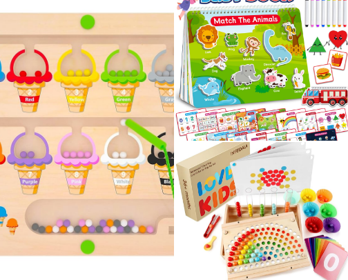 Low stimulation toddler toys ! cover photo collage